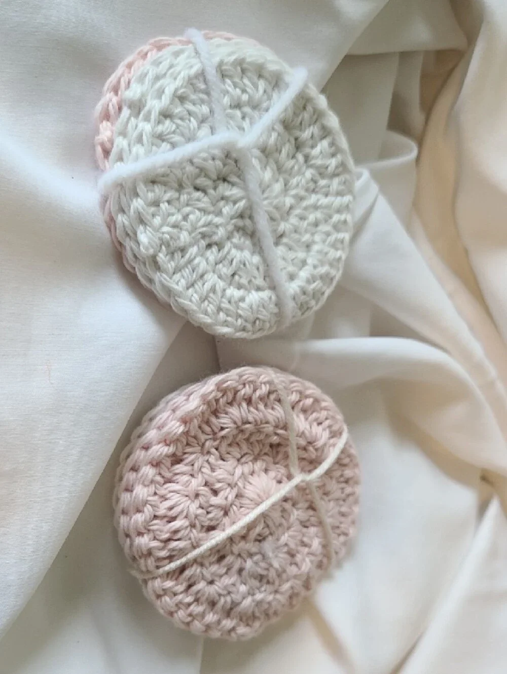 Handmade Crochet Facial Rounds - Pink And White, By Grey Dove Creations, NWOT.